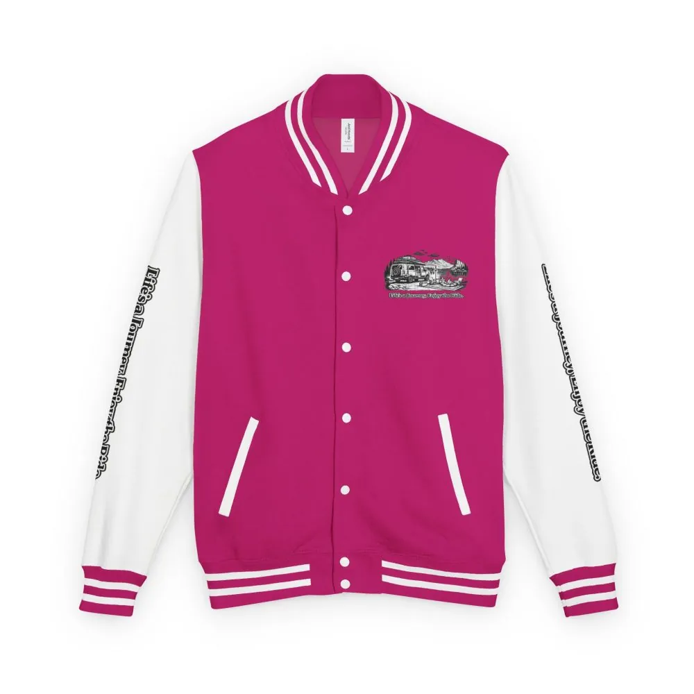 Unisex Heavyweight Letterman Jacket — "Lifes A Journey,Enjoy The Ride" Travel Varsity Coat