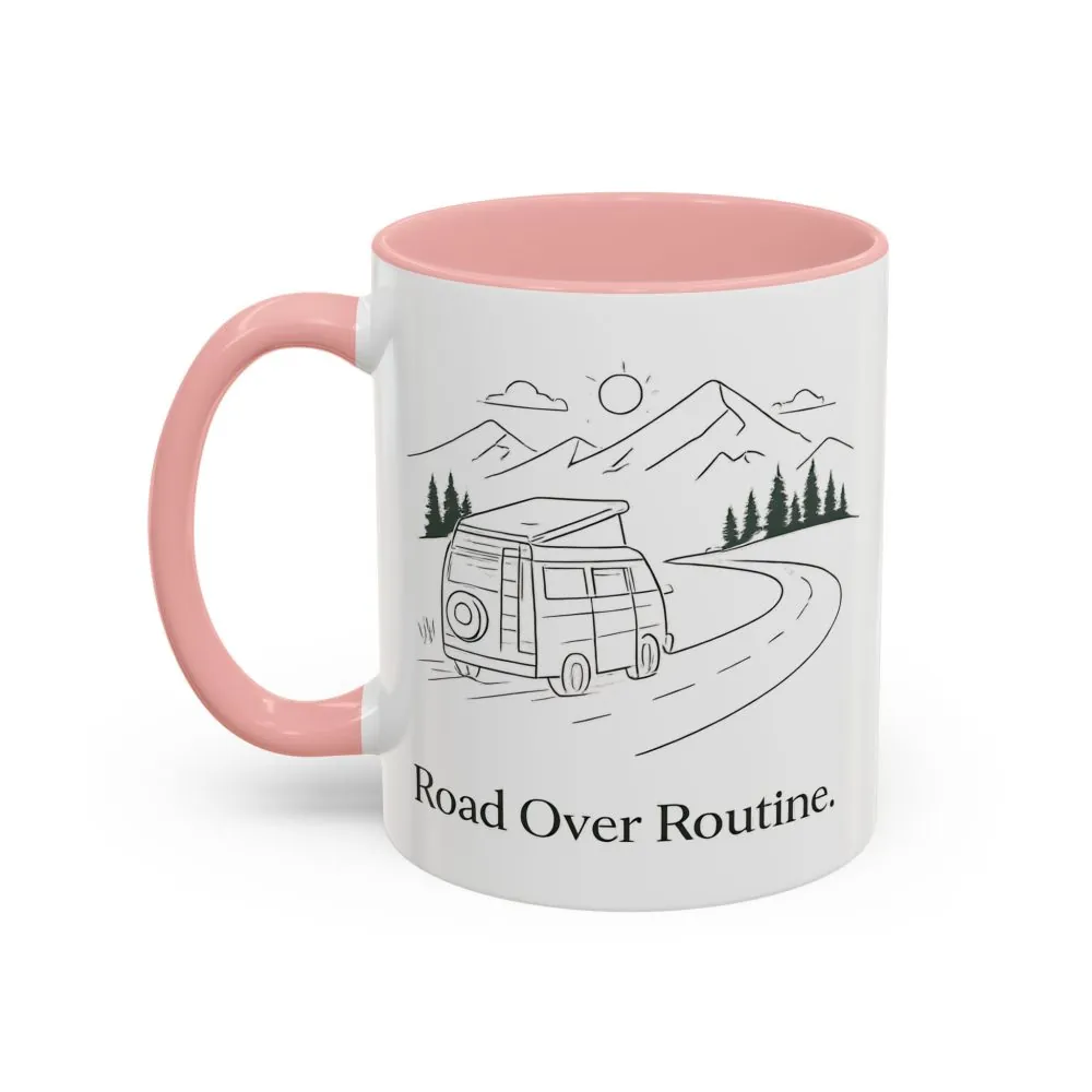 4110300376489567753_2048.jpeg Accent Coffee Mug (11, 15oz) — "Road Over Routine" Design Minimal-Line