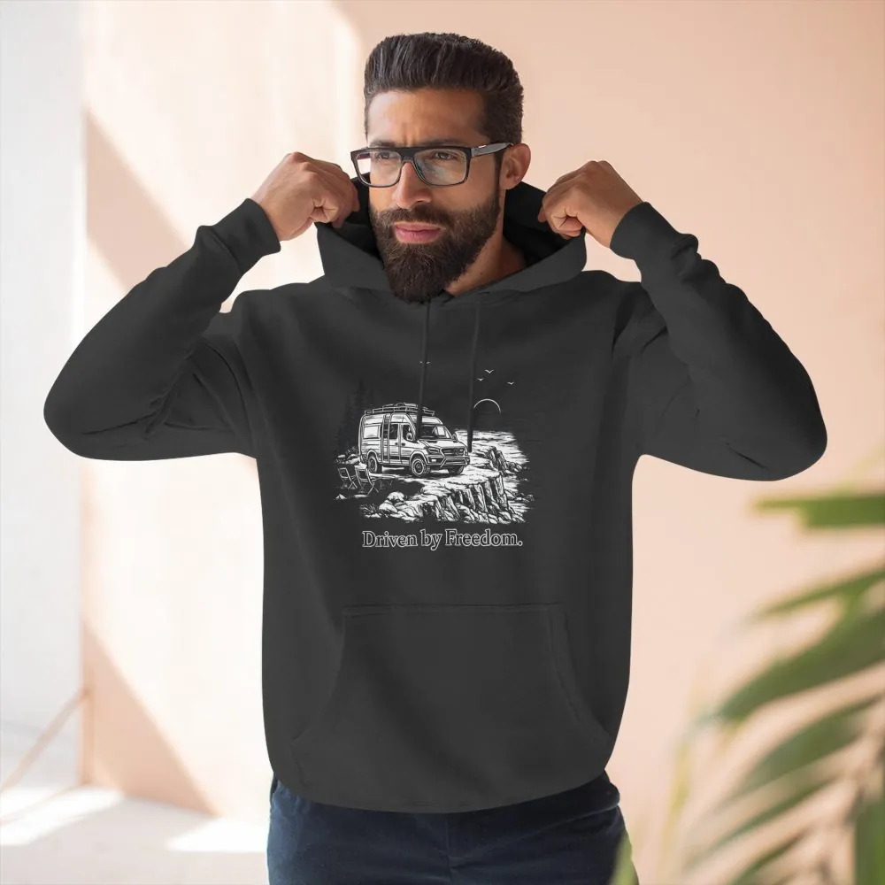 4123842377014276800_2048.jpeg Three-Panel Fleece Hoodie - "Driven By Freedom" Design Minimal-Line