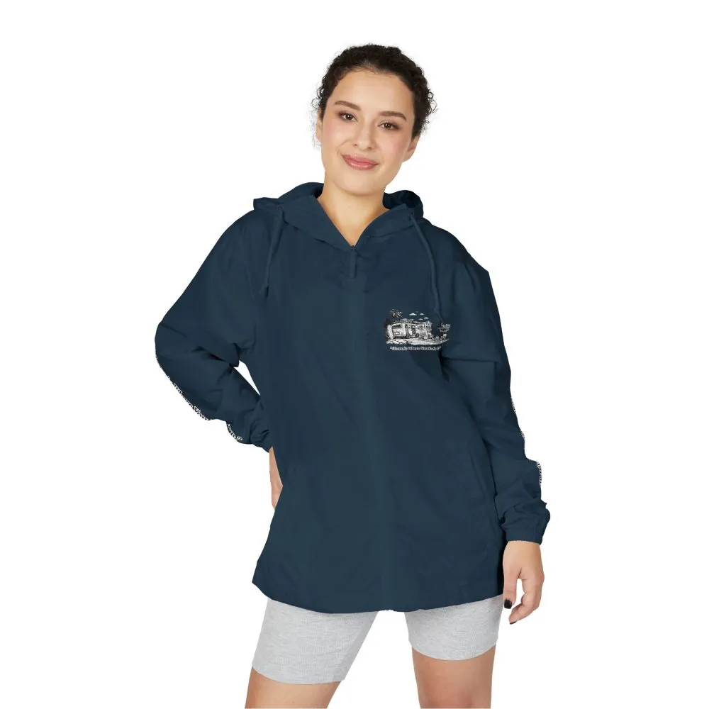 4126669990199392286_2048.jpeg Unisex Full-Zip Windbreaker Jacket — "Home Is Where You Park It" (Design "Minimal-Line")