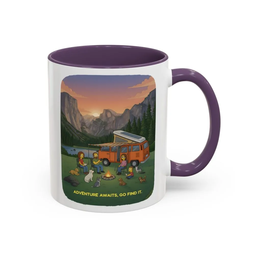 Accent Coffee Mug (11, 15oz) — "Adventure Awaits-Go Find It"" Design Sitcom-Line