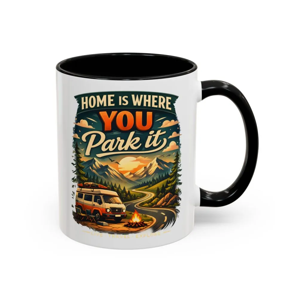 4149733903888029066_2048.jpeg Accent Coffee Mug (11, 15oz) — "Home Is Where You Park It" Design Scenic-Line