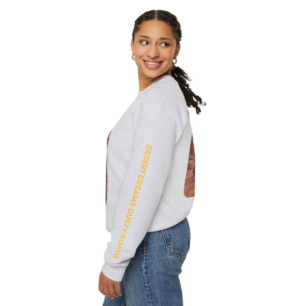 Unisex Heavy Blend™ Crewneck Sweatshirt — "Desert Dreams Dusty Roads" Design Sitcom-Line