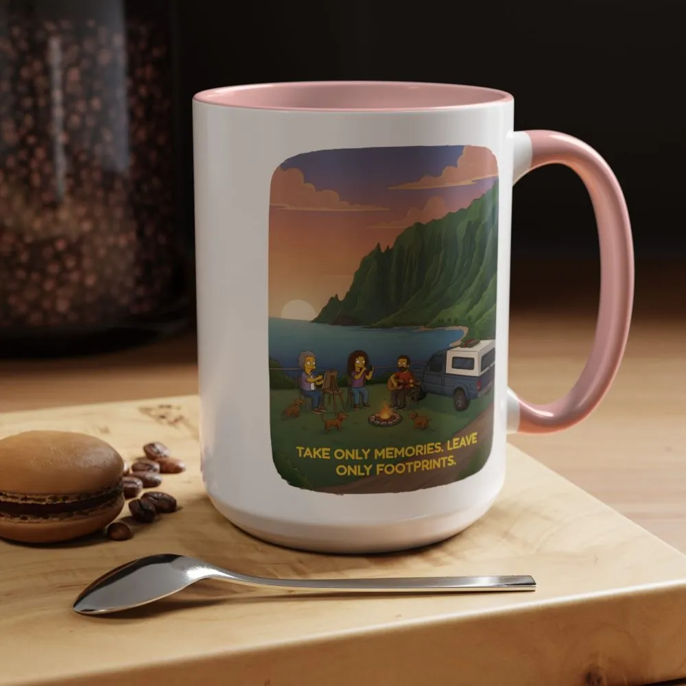 4167333807121512075_2048.jpeg Accent Coffee Mug (11, 15oz) — "Take Only Memories-Leave Only Footprints" Design Sitcom-Line
