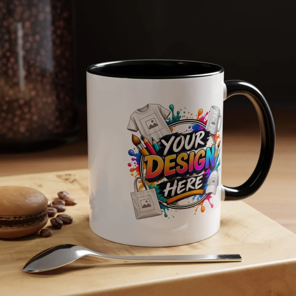 Accent Coffee Mug — Colorful 'Your Design Here' Artist Print (11/15 oz)