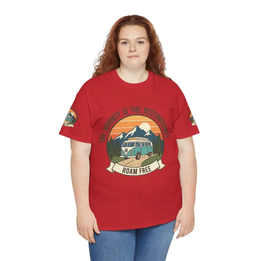 4196102408289298280_2048.jpeg Unisex Heavy Cotton Tee — "The Journey Is The Destination" Roam Free Travel Shirt