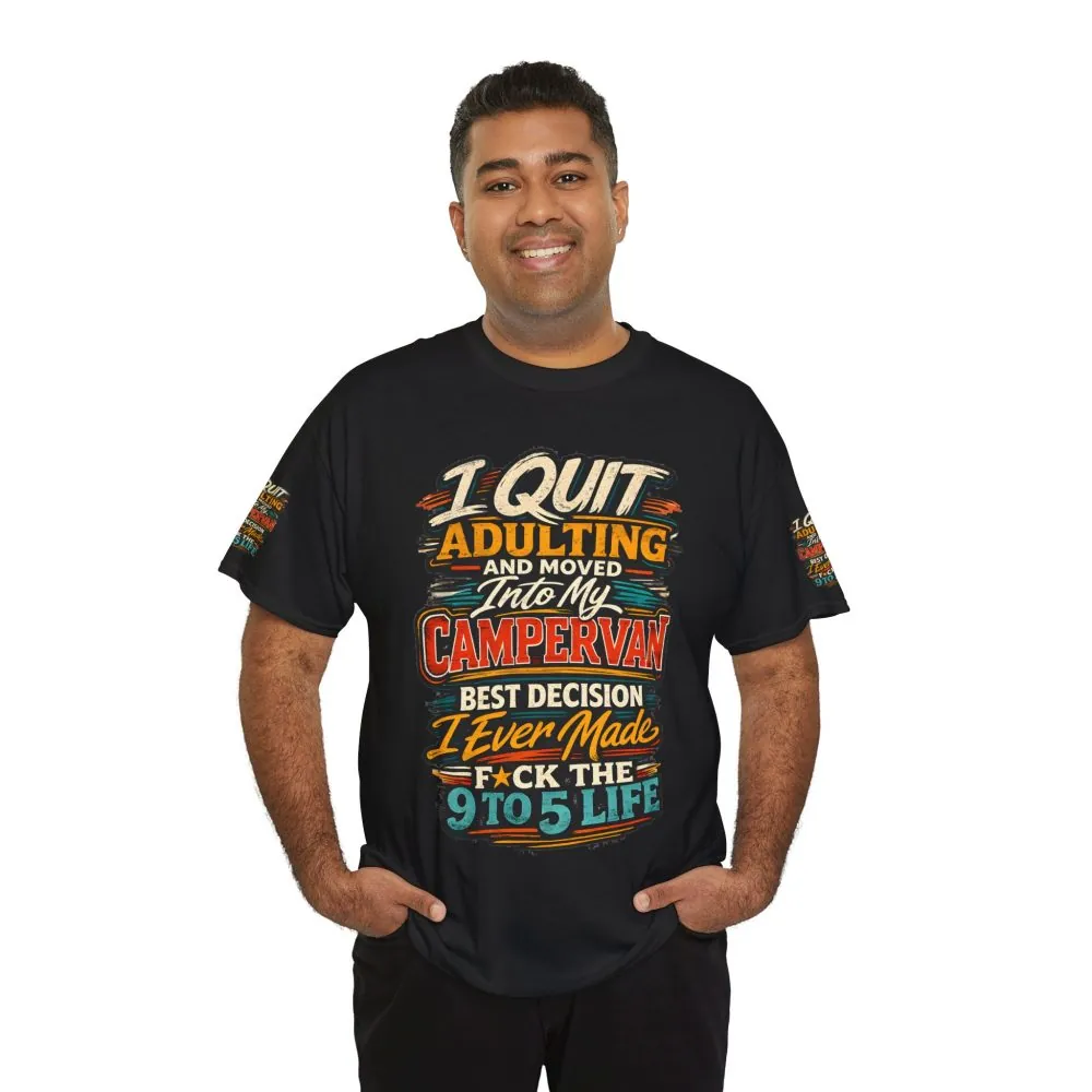 Unisex Heavy Cotton Tee — "I Quit Adulting" Design F**K-Line