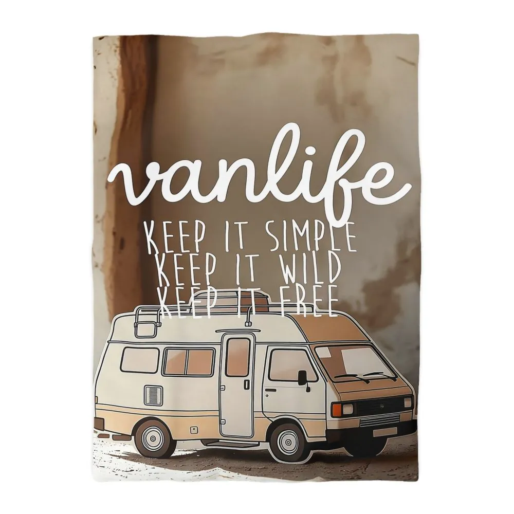 Duvet Cover — "Vanlife: Keep It Simple, Keep It Wild, Keep It Free"