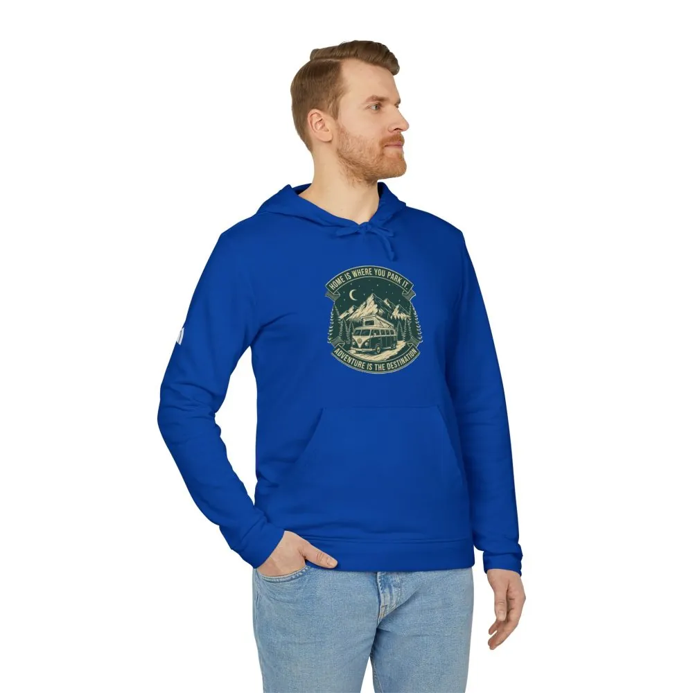 4218834633816200916_2048.jpeg Hoodie(Adidas) — "Home Is Where You Park It-Adventure is the destination" Outdoor Travel Pullover (Front + Back Printed)
