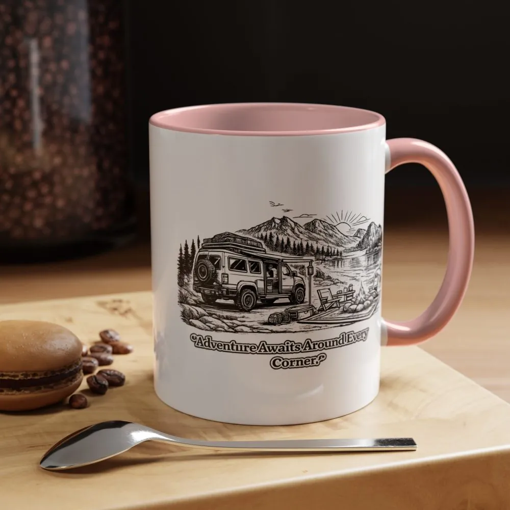 4237781361142897669_2048.jpeg Accent Coffee Mug (11, 15oz) — "Adventure Awaits Around Every Corner" Design Minimal-Line