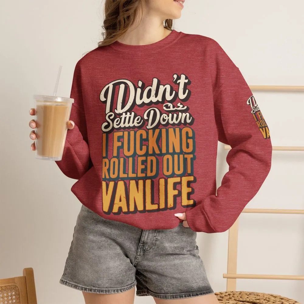 Unisex Heavy Blend™ Crewneck Sweatshirt — "Dind´t Settle Down" Design F**K-Line