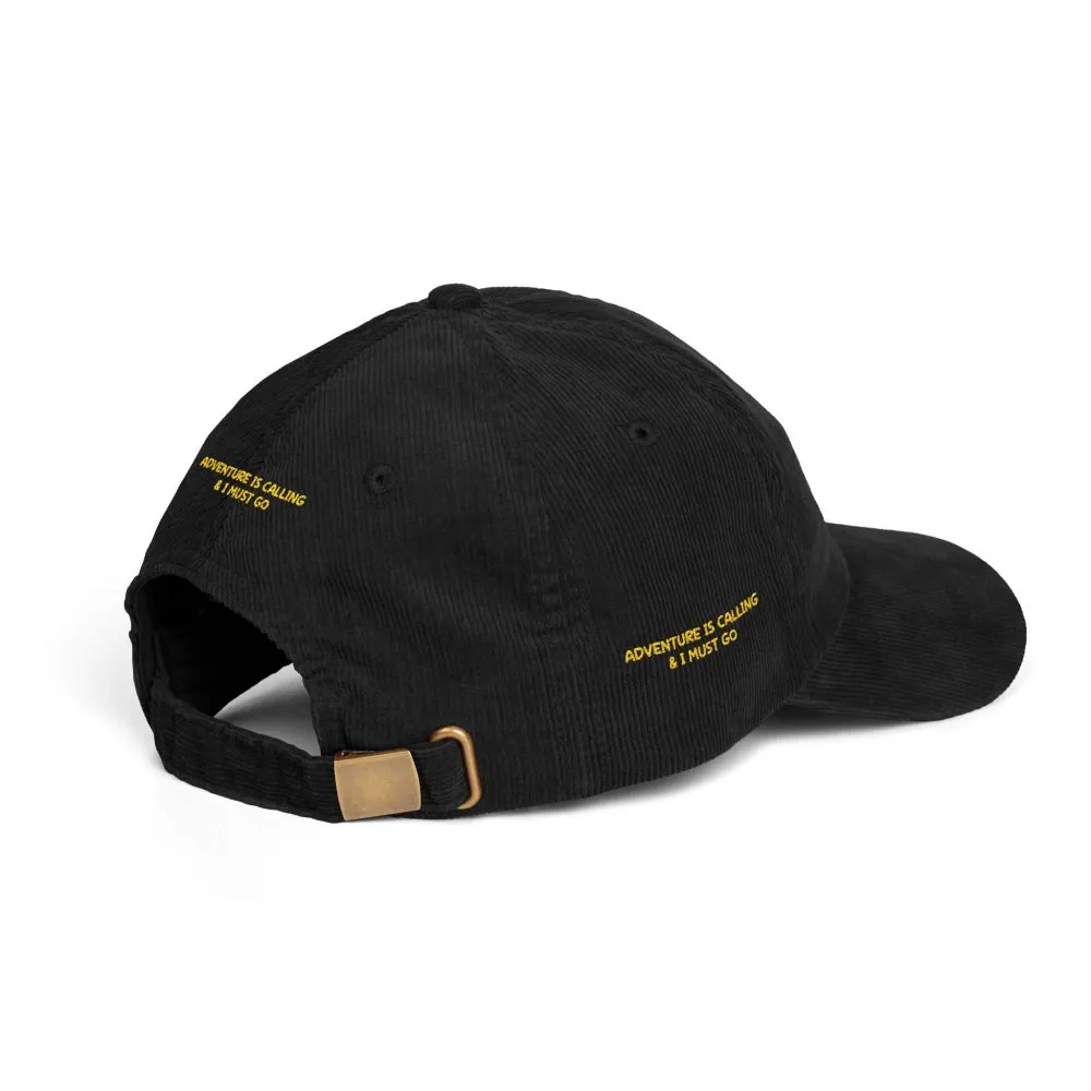 424455185778611257_2048.jpeg Vintage Corduroy Cap (Embroidery) — "Adventure Is Calling & I Must Go" Embroidered Hat