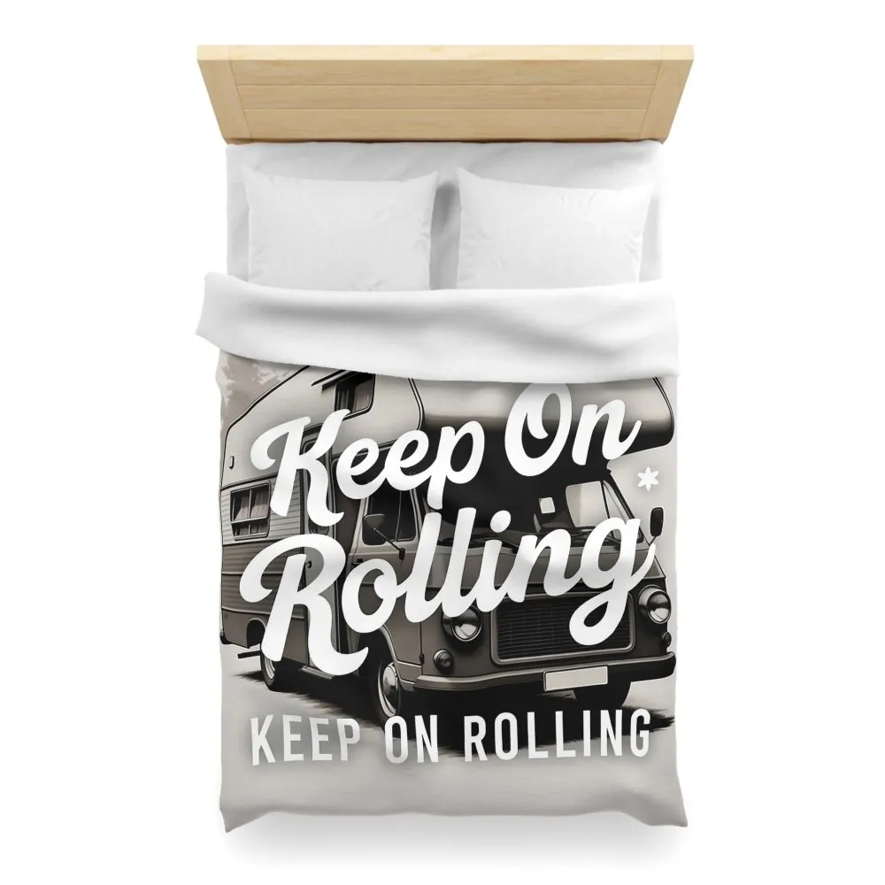 Duvet Cover — "Keep On Rolling" Retro Motorhome Bedding
