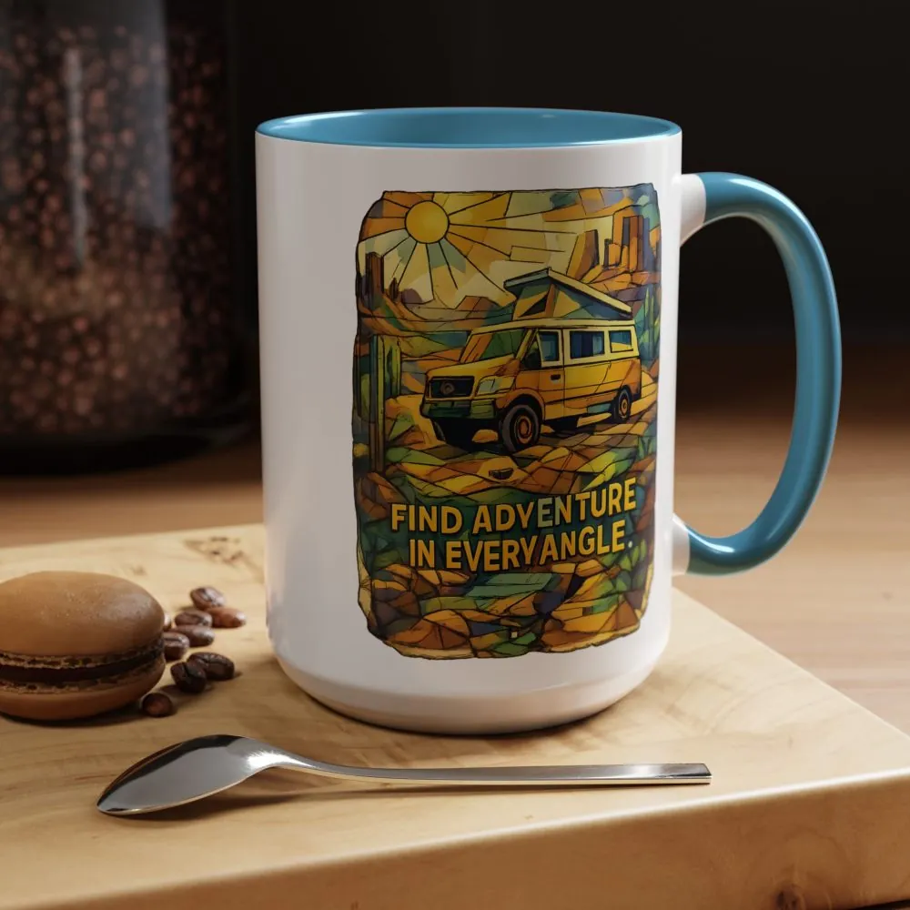4255573258618065504_2048.jpeg Accent Coffee Mug (11, 15oz) — "Find Adventure In Every Corner" Design Cubic-Line