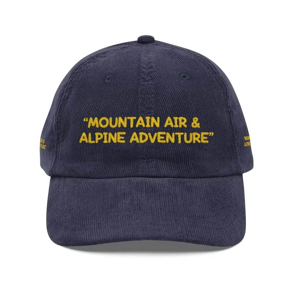 4260817561238561895_2048.jpeg Vintage Corduroy Cap (Embroidery) — "Mountain Air & Alpine Adventure" Embroidered Hat