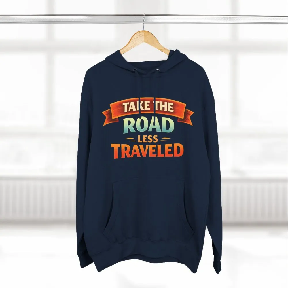 4263213739371155414_2048.jpeg Three-Panel Fleece Hoodie - "Take The Road Less Traveled" Design Scenic-Line