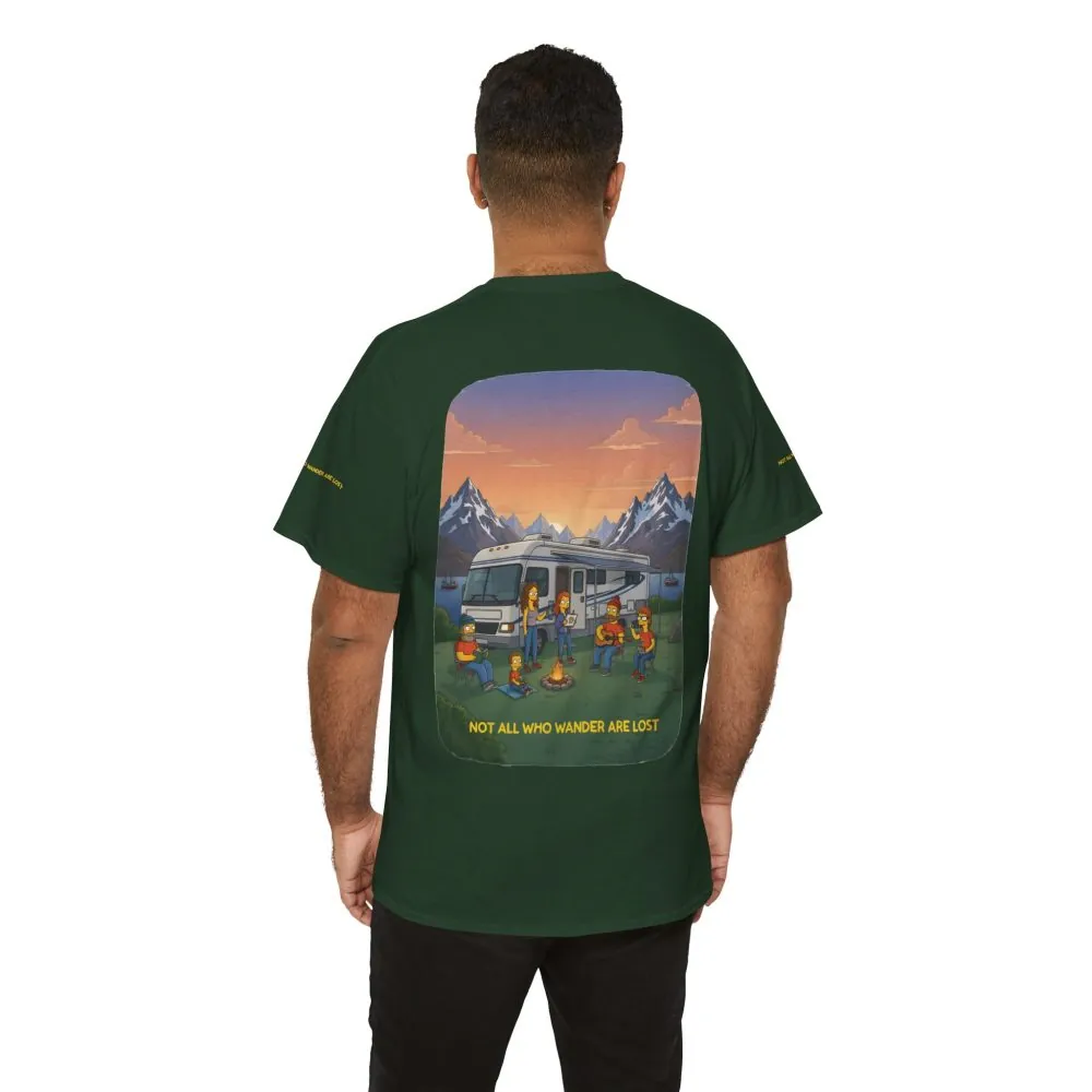 Unisex Heavy Cotton Tee — "Not All Who Wander Are Lost" Design Sitcom-Line