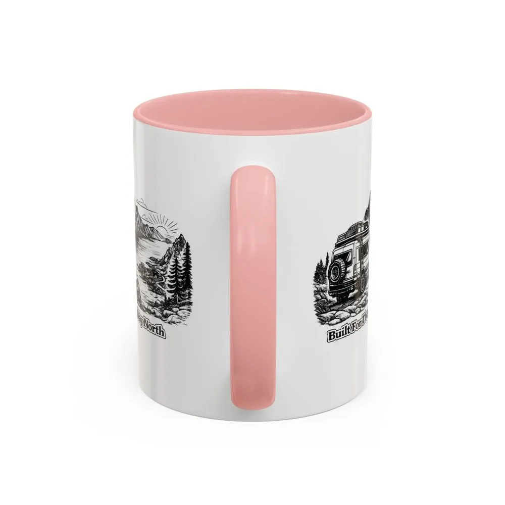 Accent Coffee Mug (11, 15oz) — "Built For The Long Way North" Design Minimal-Line