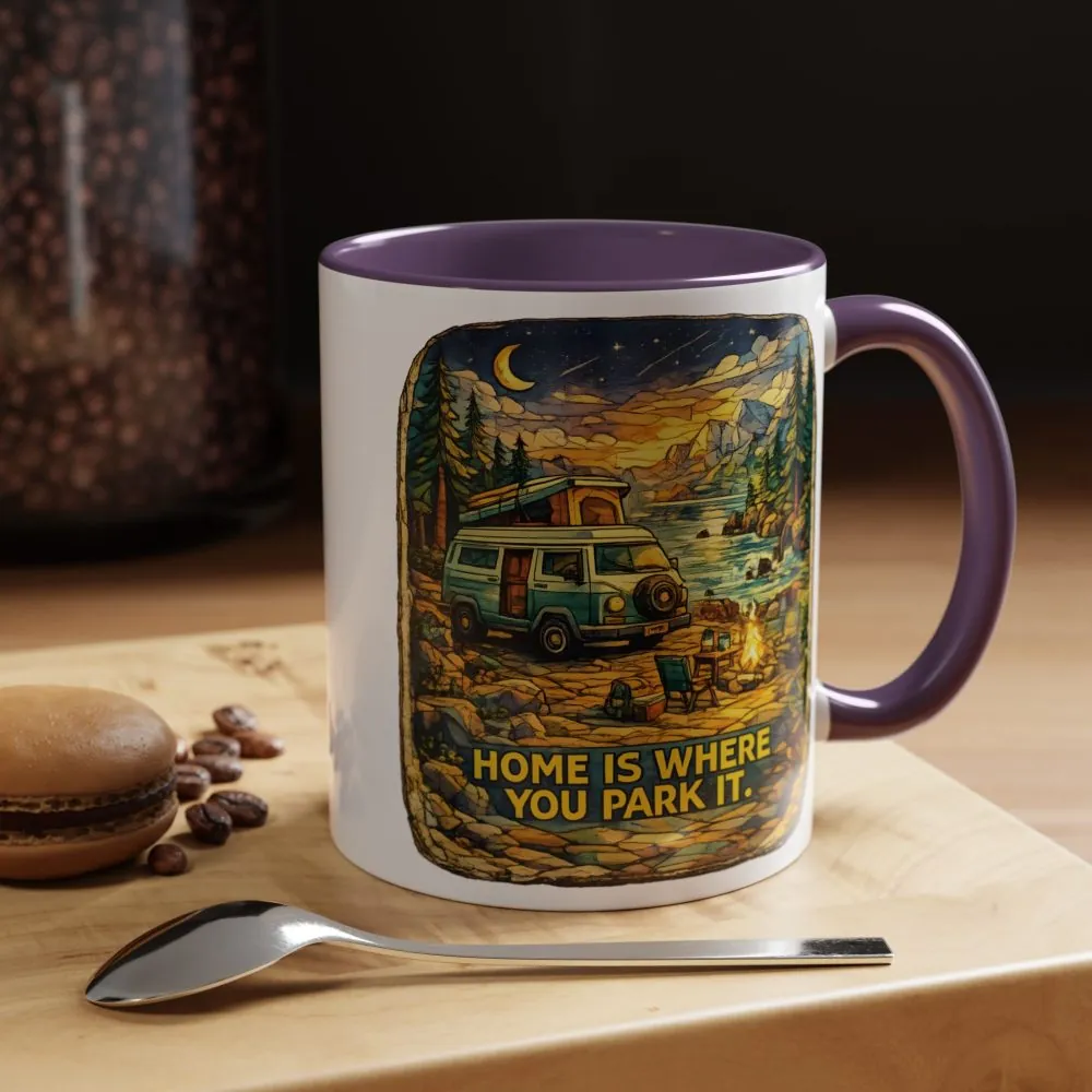 4306816599631092421_2048.jpeg Accent Coffee Mug (11, 15oz) — "Home Is Where You Park It" Design Cubic-Line