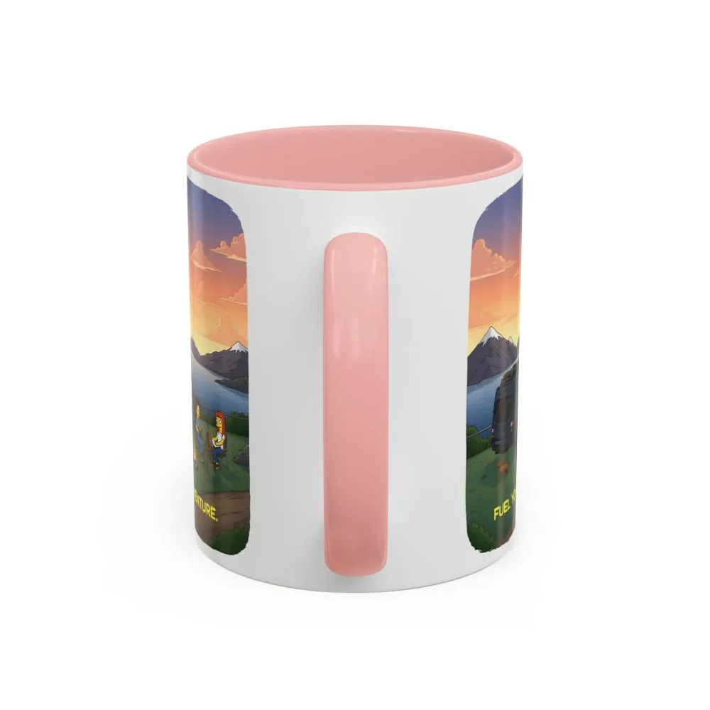 Accent Coffee Mug (11, 15oz) — "Fuel Your Adventure" Design Sitcom-Line