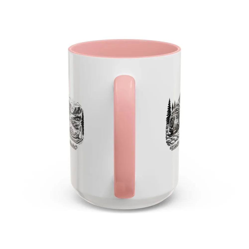 Accent Coffee Mug (11, 15oz) — "Take The Scenic Route" Design Minimal-Line