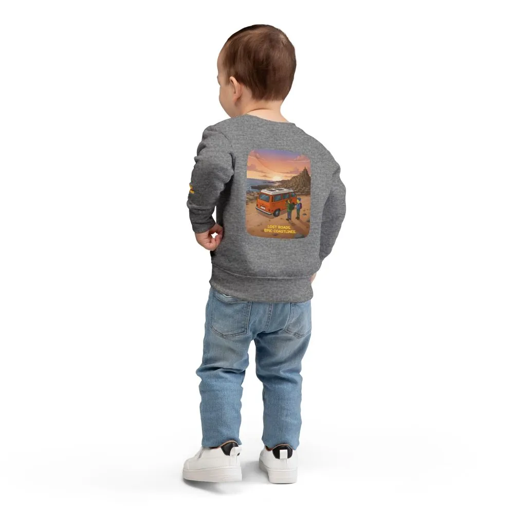 432890713689310827_2048.jpeg Toddler Sweatshirt - "Lost Roads Epic Coastlines" (Design Sitcom-Line)