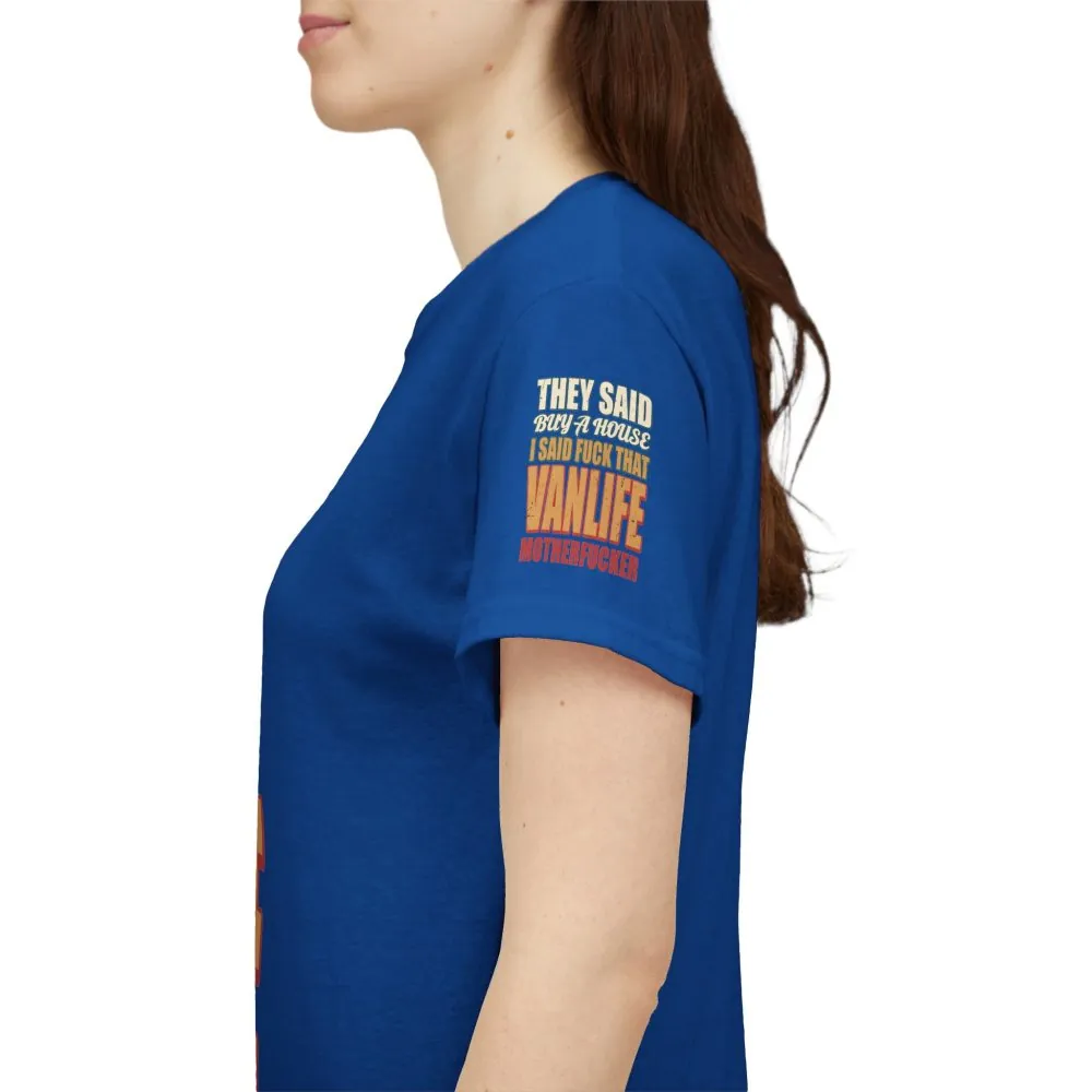 Unisex Heavy Cotton Tee — "They Said Buy A House" Design F**K-Line