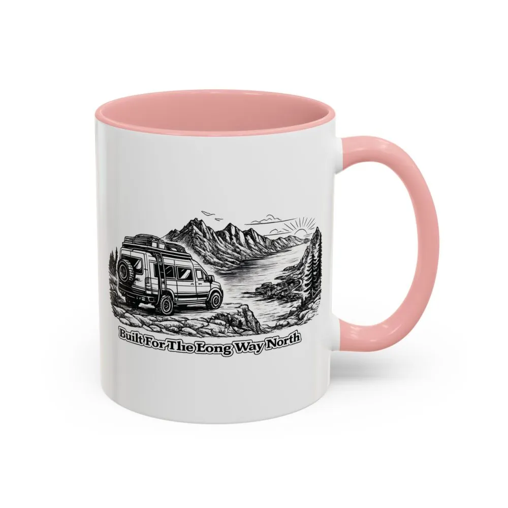 Accent Coffee Mug (11, 15oz) — "Built For The Long Way North" Design Minimal-Line