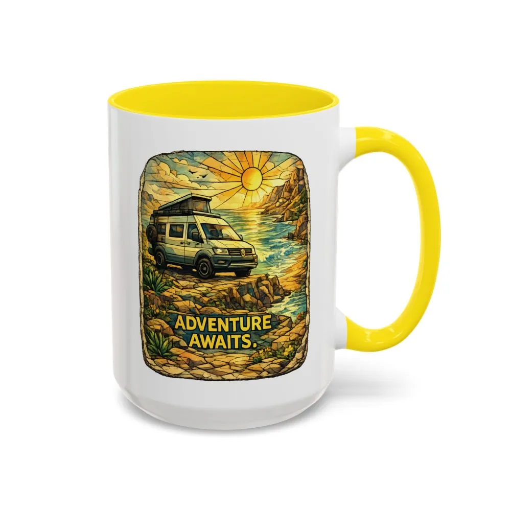 4372996155256759230_2048.jpeg Accent Coffee Mug (11, 15oz) — "Adventure Awaits" Design Cubic-Line