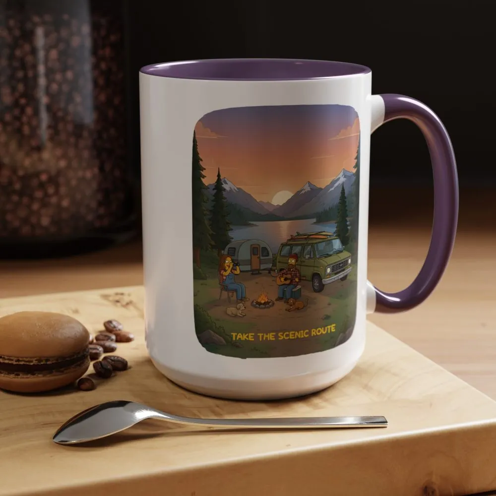 4374964644088493806_2048.jpeg Accent Coffee Mug (11, 15oz) — "Take The Scenic Route" Design Sitcom-Line