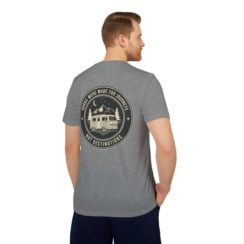 T-Shirt(Adidas) — 'ROAD WHERE MADE FOR JOURNEYS-NOT DESTINATIONS' (Only Back printed) Brand Adidas