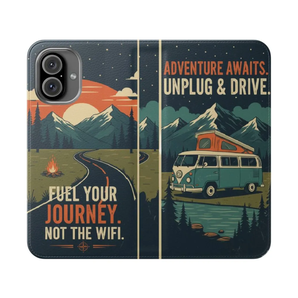 Flip Phone Case — "Fuel Your Journey, Not the Wifi" Wallet Cover