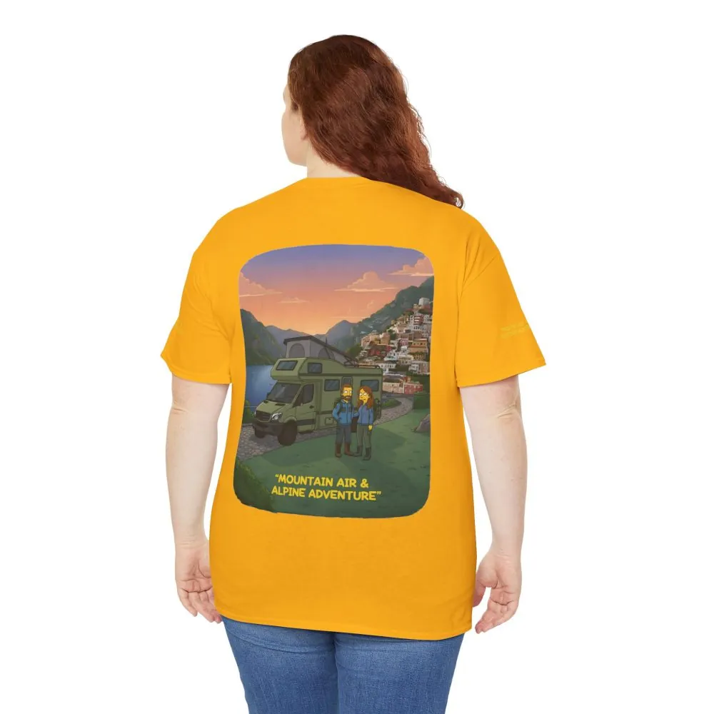 4394744683300132262_2048.jpeg Unisex Heavy Cotton Tee — "Mountain Air And Alpine Adventure" Design Sitcom-Line