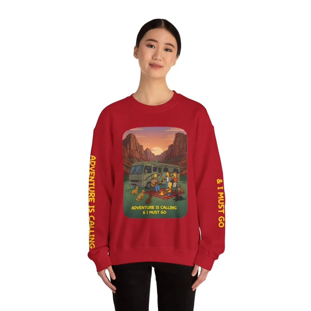 4394848098249163520_2048.jpeg Unisex Heavy Blend™ Crewneck Sweatshirt — "Adventure Is Calling-I Must Go" Design Sitcom-Line