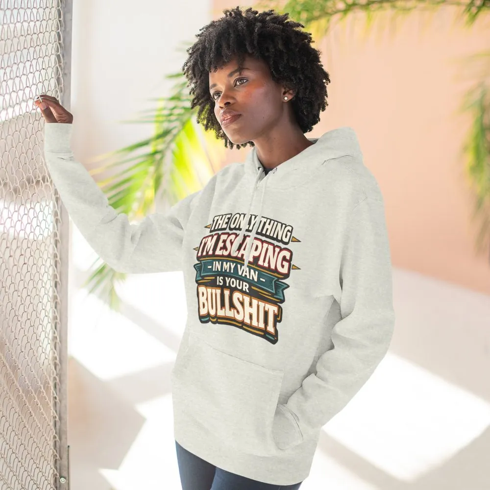 Three-Panel Fleece Hoodie - "The Only Thing I´m Escaping" Design F**K-Line