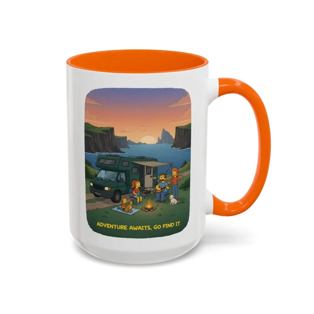 4421340921515140889_2048.jpeg Accent Coffee Mug (11, 15oz) — "Adventure Awaits-Go Find It"" Design Sitcom-Line