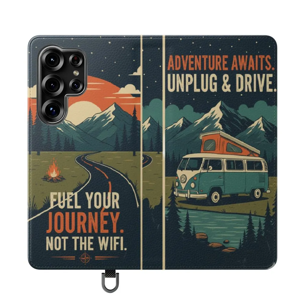 Flip Phone Case — "Fuel Your Journey, Not the Wifi" Wallet Cover