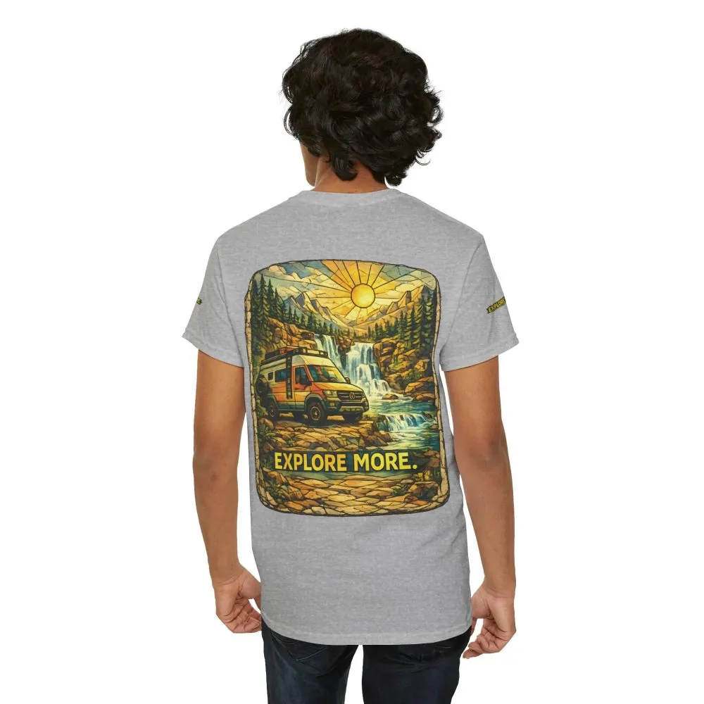 Unisex Heavy Cotton Tee — "Explore More" Design Cubic-Line
