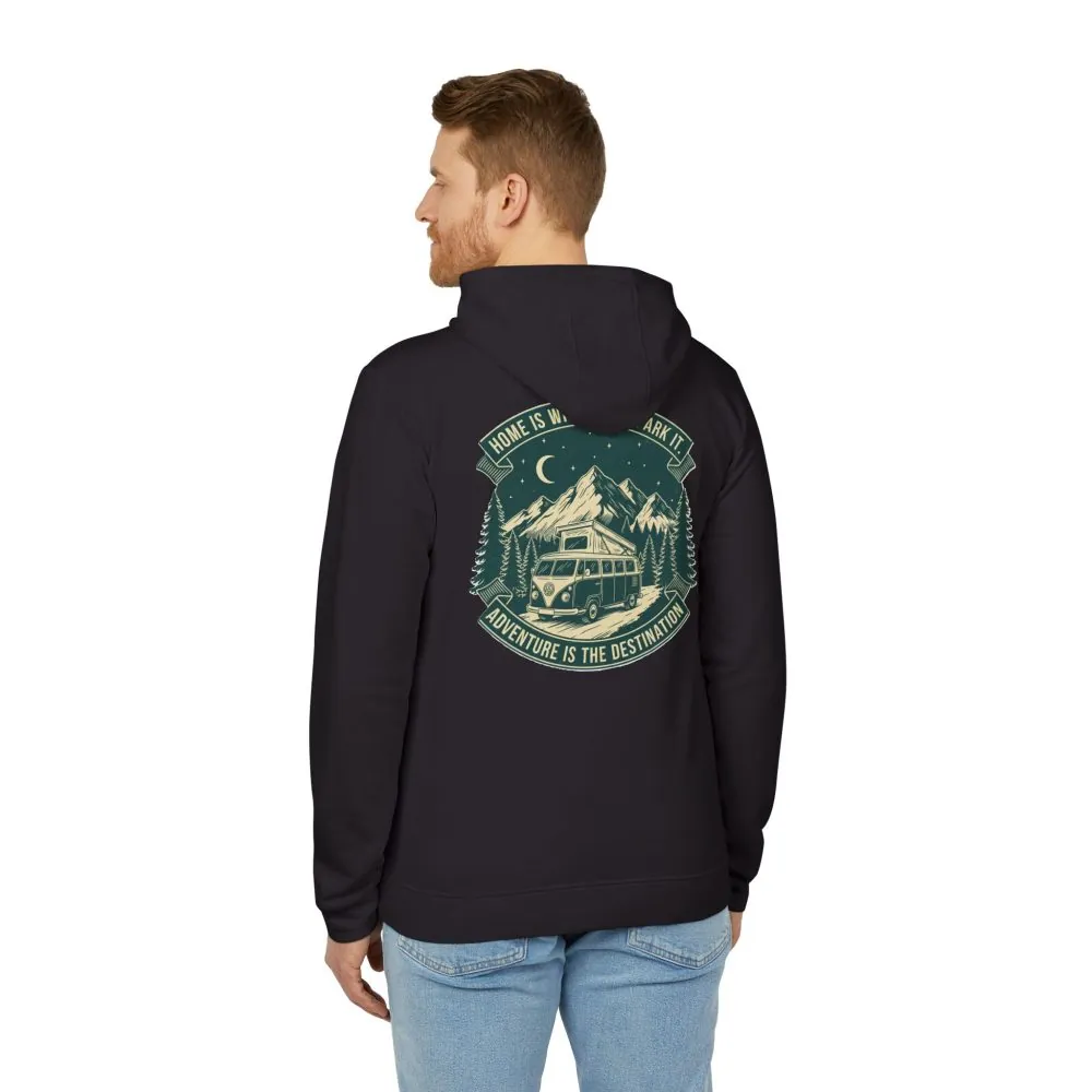 4438175084075100543_2048.jpeg Hoodie(Adidas) — "Home Is Where You Park It-Adventure is the destination" Outdoor Travel Pullover (Front + Back Printed)