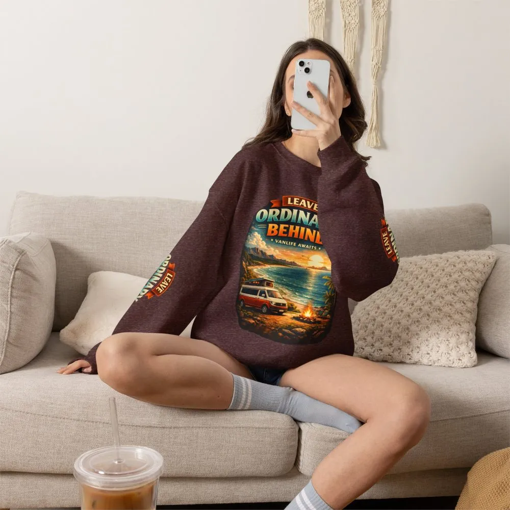 Unisex Heavy Blend™ Crewneck Sweatshirt — "Leave Ordinary Behind" Design Scenic-Line