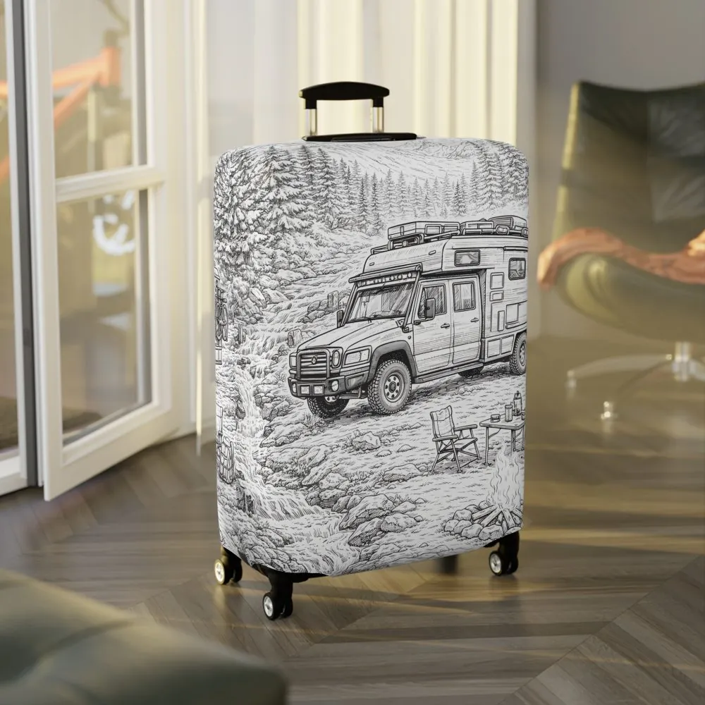 4455737956377193857_2048.jpeg Luggage Cover — Adventure Camper Sketch Travel Suitcase