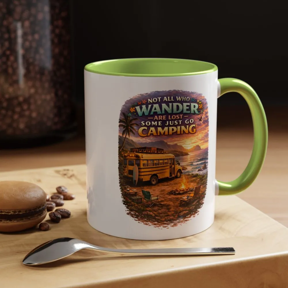 Accent Coffee Mug (11, 15oz) — "Not All Who Wander Are Lost" Design Scenic-Line