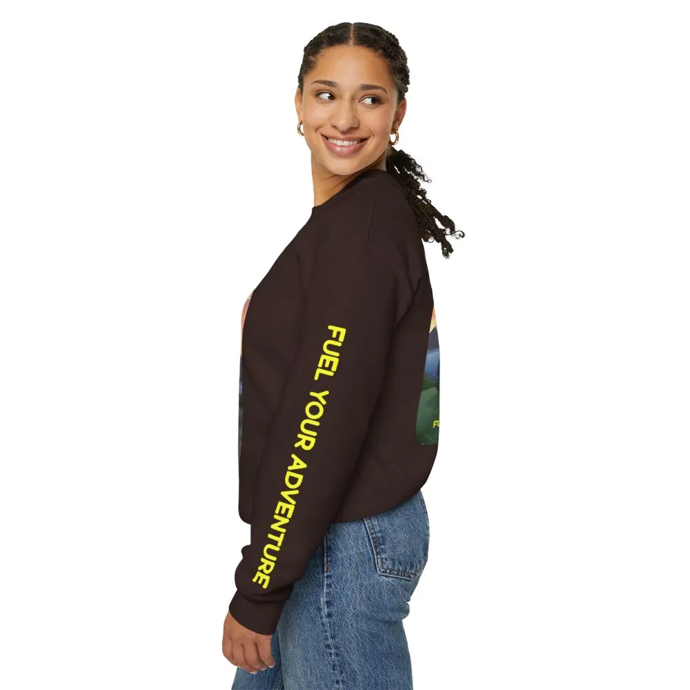 Unisex Heavy Blend™ Crewneck Sweatshirt — "Fuel Your Adventure" Design Sitcom-Line