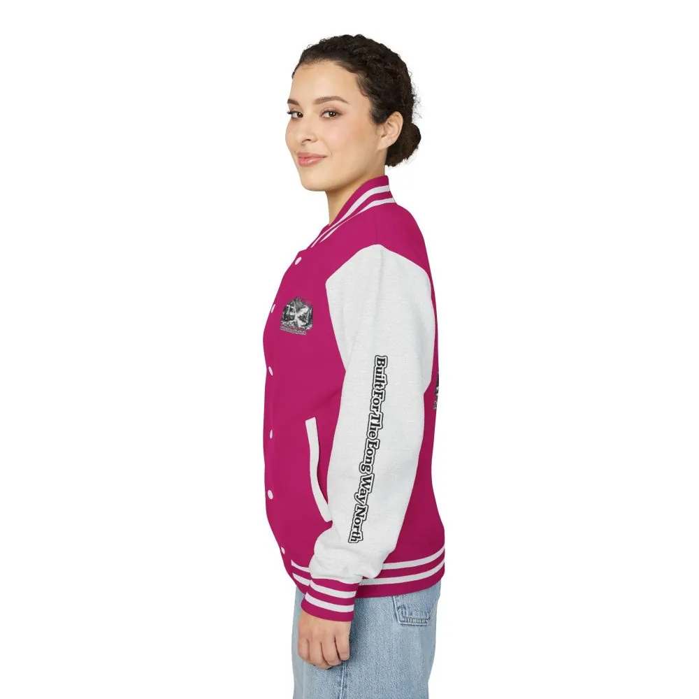 Unisex Heavyweight Letterman Jacket — "Built For The Long Way North" Travel Varsity Coat
