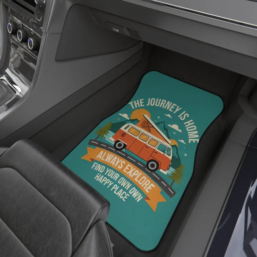 Car Mats (Set of 4) — 'Good Vibes & High Tides' Scenic Van Floor Mats