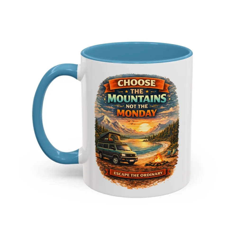 Accent Coffee Mug (11, 15oz) — "Choose The Mountens" Design Scenic-Line