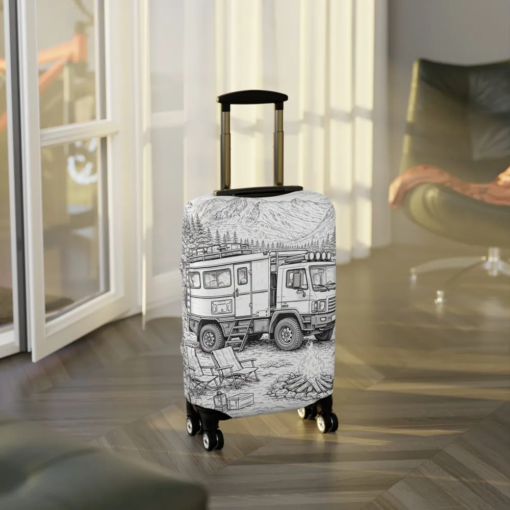 4516760708229612567_2048.jpeg Luggage Cover — Adventure Camper Sketch Travel Suitcase