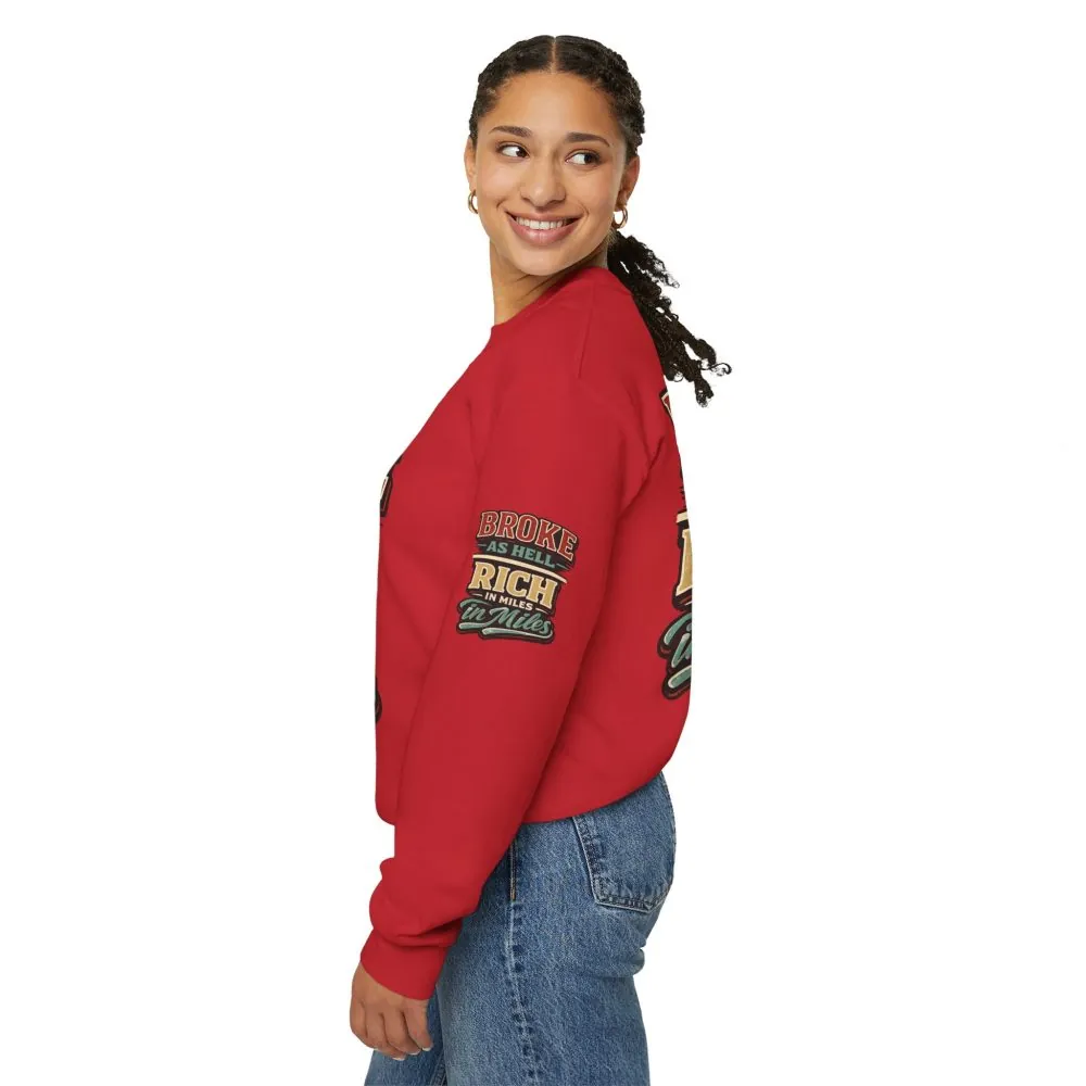 Unisex Heavy Blend™ Crewneck Sweatshirt — "Broke As Hell" Design F**K-Line