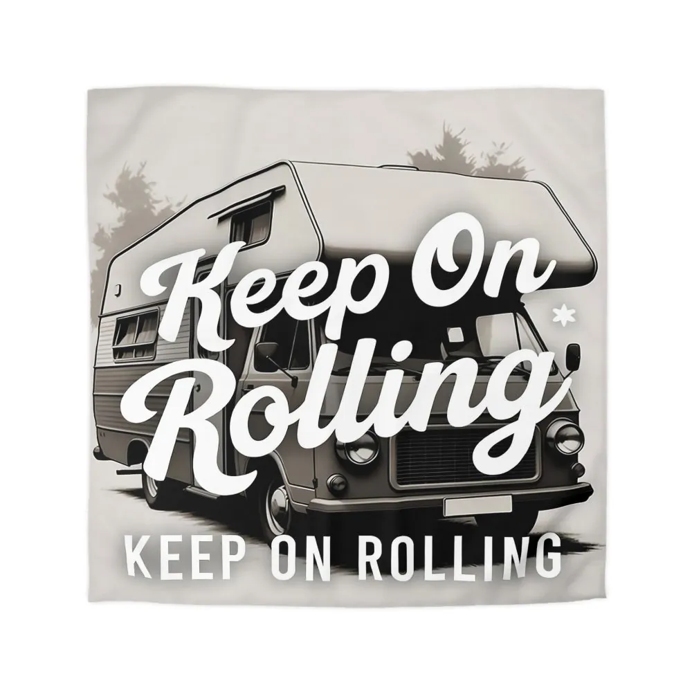Duvet Cover — "Keep On Rolling" Retro Motorhome Bedding