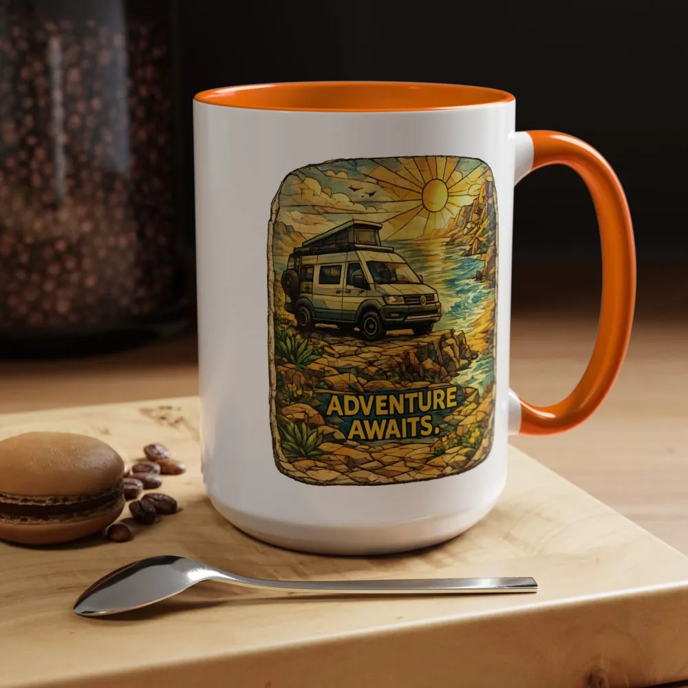 4558240046117610797_2048.jpeg Accent Coffee Mug (11, 15oz) — "Adventure Awaits" Design Cubic-Line